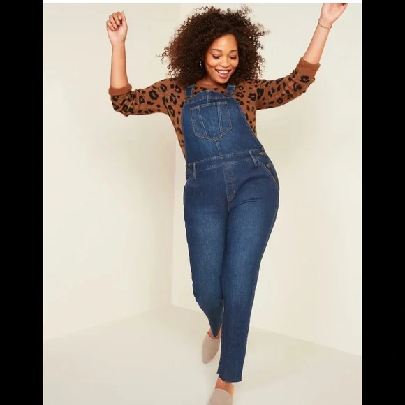 Slouchy Straight Ankle Jean Overalls | Old Navy